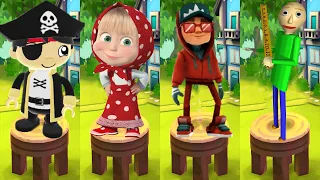 Tag with Pirate Ryan vs Masha Bear vs Baldi's Basics vs Subway Surfers - Run Gameplay