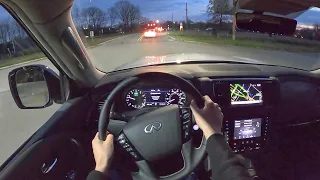 2021 Infiniti QX80 - POV Night Drive (Binaural Audio)