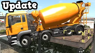 BeamNG Drive Update - MAN TGS Concrete Truck Exploring the Reworked Industrial Site Map