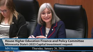 House Higher Education Finance and Policy Committee 1/26/23