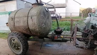 Самодельная ассенизаторская, вакуумная бочка для трактора Homemade sewer vacuum barrel for a tractor