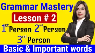 English Grammar Day 2 | Basic and Important Words Lesson 2 | 1st person, 2nd Person, 3rd Person