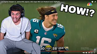 CRAZY REACTION To Jaguars Vs Chargers 2022 Wild Card Highlights!