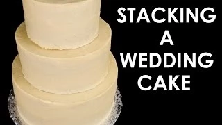 How to Make a Wedding Cake: Stacking a 3 Tier Wedding Cake (Part 2) from Cookies Cupcakes and Cardio