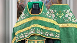 Russian-style Priest Vestment with Embroidered Flowers
