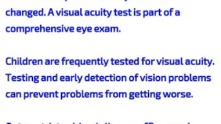 Purpose of the visual acuity  test