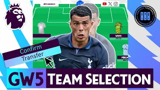 FPL GW5: TEAM SELECTION / Who to Sell for Son? / Gameweek 5 / Fantasy Premier League 23/24