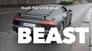 Audi R8 V10 Plus Performance 620hp Accelerate Beast Loud Launch Test Sound Startup