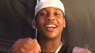 Carmelo Anthony talks to Camron at the Jeezy Soul Survivor video shoot set