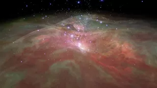 Flight through Orion Nebula in visible and infrared light (excerpt)