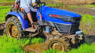 First time Farmtrac Atom 26 (26Hp) 4wd Mini Tractor mud field performance | Agriculture India
