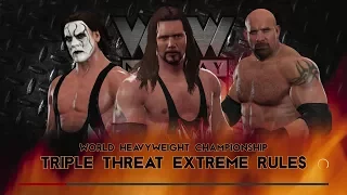 WWE 2K17 GAMEPLAY - PS4 - KEVIN NASH vs GOLDBERG vs STING - WCW CHAMPIONSHIP - 1080p