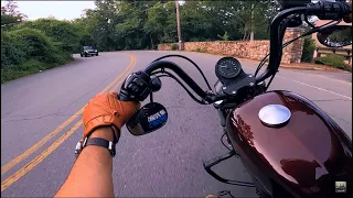 Late Afternoon Ride | Harley Davidson Sportster Iron 1200 Exhaust sound only (ASMR GoPro 4K POV)