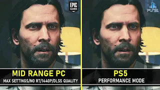 Alan Wake 2 | Mid Range PC vs PS5 | Graphics and Framerate Comparison