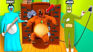 The grizzly & The Lemmings | Escape with Stealing Car Ni Scary Oggy And Jack Scary Horror House game