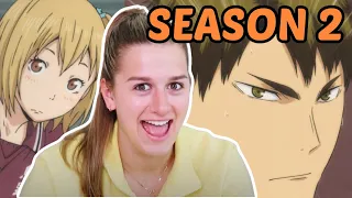 HAIKYUU SEASON 2 PREMIERE EPISODES 1 & 2 | USC LIBERO VICTORIA GARRICK REACTION