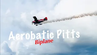 Aerobatic Biplane - Pitts S-2C - flying, Aerobatics, take off, landing, smoke, planekidsfun, e4