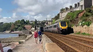 The spring Cornish explorer 37518 and 37668 at dawish in 2024