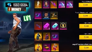 Free Fire LV1  account to *PRO* 100k diamonds - look how it became😱🔥