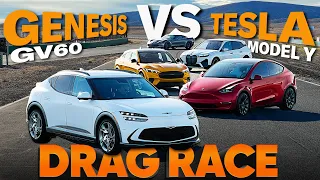 Genesis GV60 vs the EV world: feat BMW iX, Tesla Model Y, Mach-E GT, C7 Corvette — Cammisa Drag Race