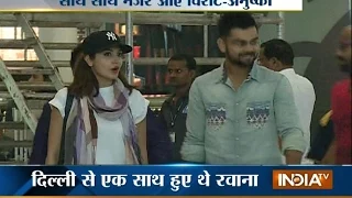 Virat, Anushka seen together at Mumbai Airport