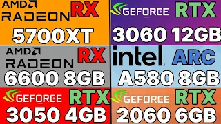 Intel arc a580 VS RX 6600 VS RX 5700 XT VS RTX 3060 VS RTX 2060 VS RTX 3050 INTEL a580 gaming test