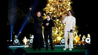 Gloria Estefan, Emily & Sasha at the 100th White House National Christmas Tree Lighting 2022