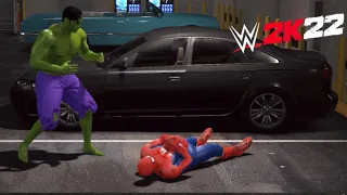 WWE 2K22 - SPIDER MAN VS HULK - Backstage Brawl MATCH