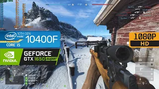 i5 10400F + ZOTAC 1650 SUPER with STOCK COOLER - Battlefield V 1080p