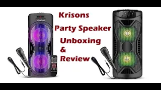 Awesome Party Speaker With Mic/   Krisons Cylender 4” Double Woofer 30watt/ Unboxing & Review