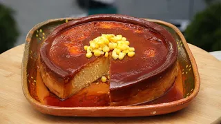 FLAN DE ELOTE EN LA ESTUFA - POSTRE MEXICANO