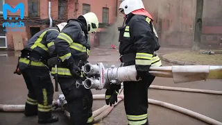 Начало пожара на Невской мануфактуре