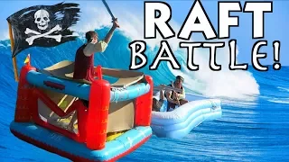 PIRATE SHIP RAFT BATTLE!