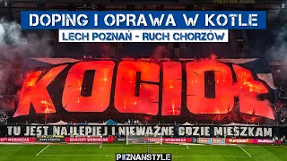 Great choreography of Lech Poznan fans during Polish League match (04.11.2023)