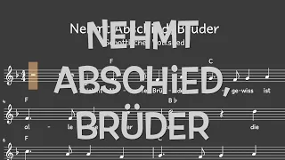 Lied: Nehmt Abschied, Brüder (Volkslied, Abschied / Melodie, Akkorde, Noten,Text)