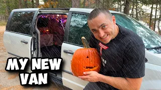 Solo Car Camping in HEAVY WIND and RAIN ⛈️ Halloween Special | Van Life