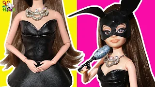 Ariana Grande doll in the image of a black rabbit from Barbie (tights, body, skirt, microphone)