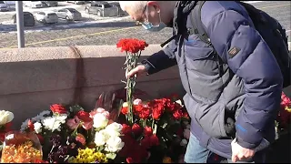 Акция памяти Бориса Немцова. 27.02.2021. Большой Москворецкий (Немцов) мост.