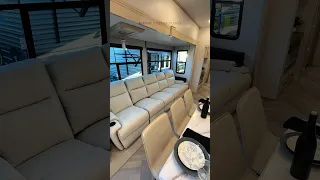 This fifth wheel RV is so interesting and perfect for families! 2024 PrimeTime Sanibel 3952FBWB #rv