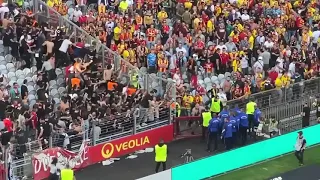 Most dangerous Football fight  Ligue 1 fight Lens vs lille fan Desi style Fight