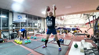 Длинный цикл 3 минуты 32 кг Иван Денисов 42  подъема