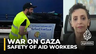 ‘Target on their back’: Aid workers halt efforts after deadly Israeli strikes