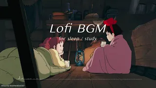 Lofi BGM (sleep/work) with the flickering sound of a bonfire