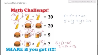 Facebook Math Challenge - Algebra