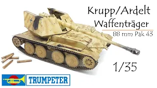 Krupp/Ardelt Waffenträger mit 88mm Pak 43 - 1/35 - Trumpeter - completely built - komplett gebaut