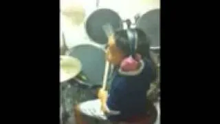 Jordan playing the drums