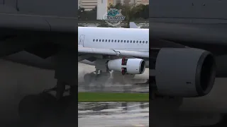 Airbus A340 Reverse Thrust with Rain