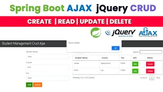 Spring Boot AJAX  jQuery CRUD | CREATE  | READ | UPDATE | DELETE