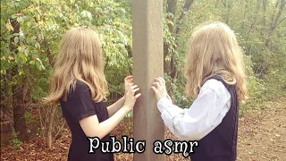 Twins Do ASMR at a Park🍂(Public, Fast & Chaotic, Camera Tapping)