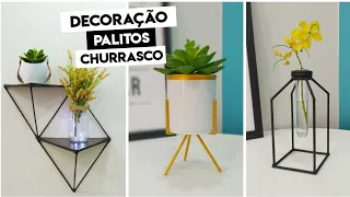 IDEIAS INCRÍVEIS COM PALITOS DE CHURRASCO - FAÇA VOCÊ MESMO - ARTESANATO - DIY DECORAÇÃO